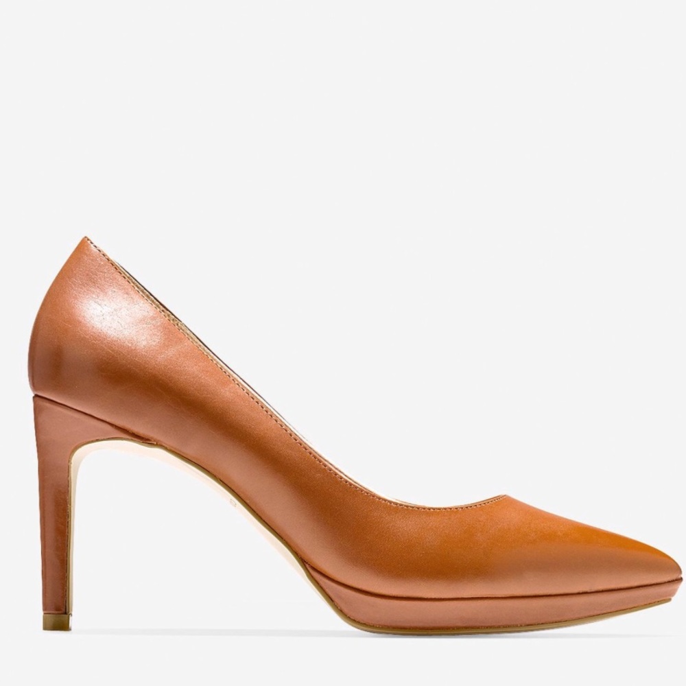 Cole Haan Idala nude/tan leather pump/heel NEW